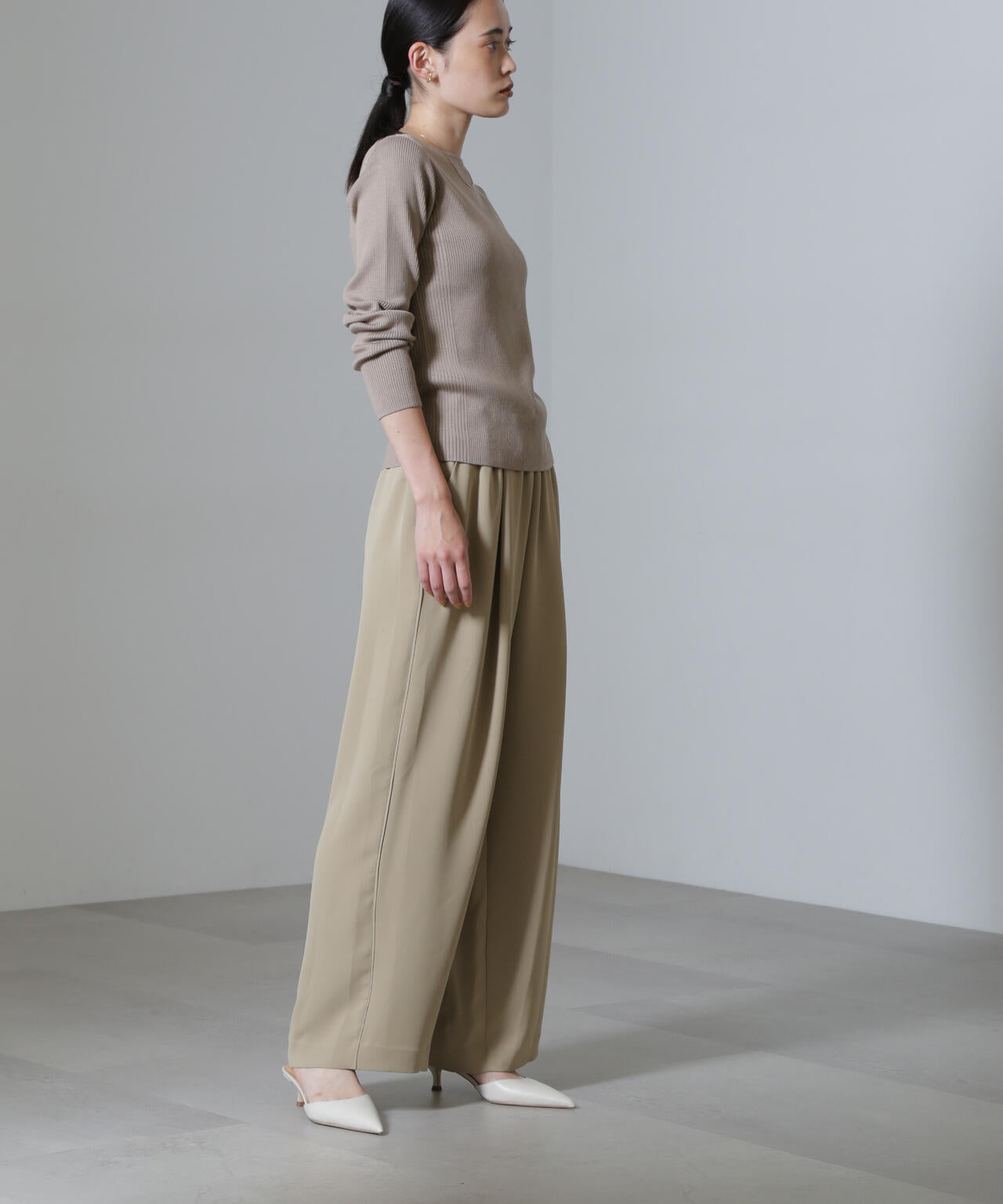 CICA＆UVカット加工リブニット