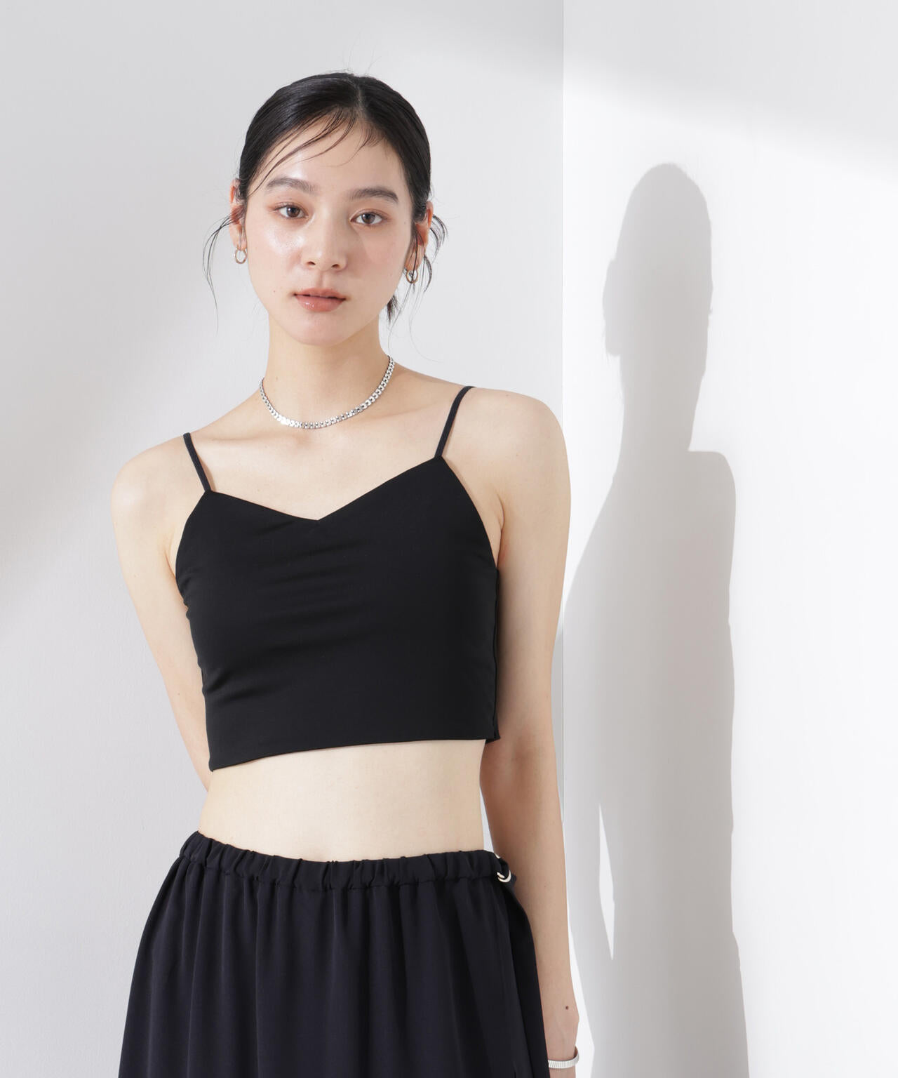 ストレッチポンチカップ付きブラトップキャミソール