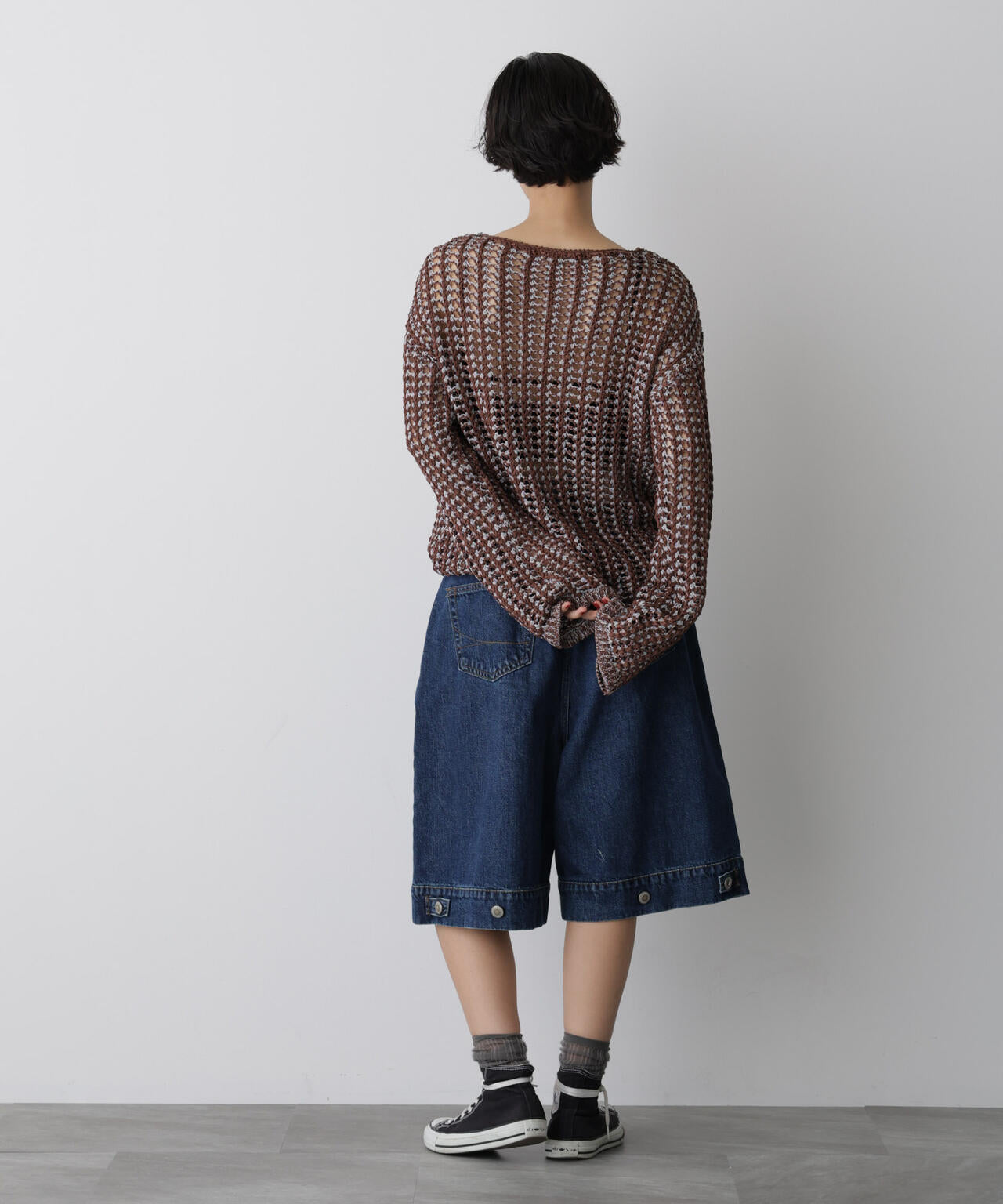 「STEVELOUR」シャイニーレースニットトップス