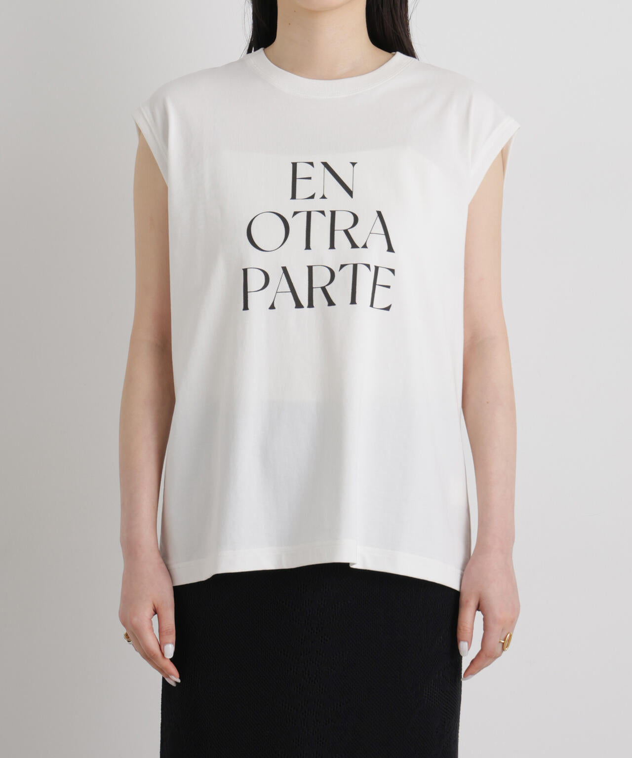 MINERALTEX(TM)ロゴプリントノースリーブTシャツ