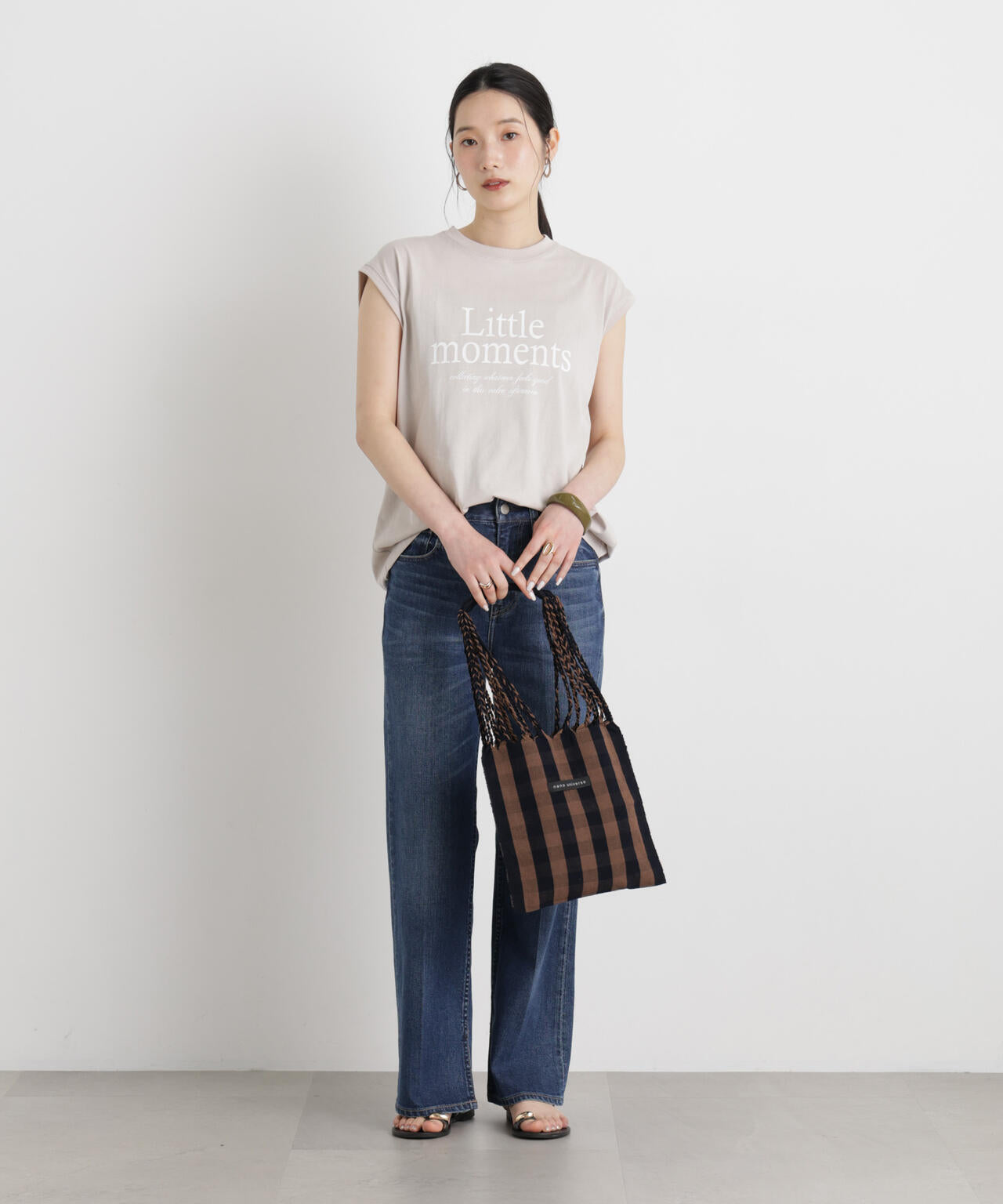 MINERALTEX(TM)ロゴプリントノースリーブTシャツ