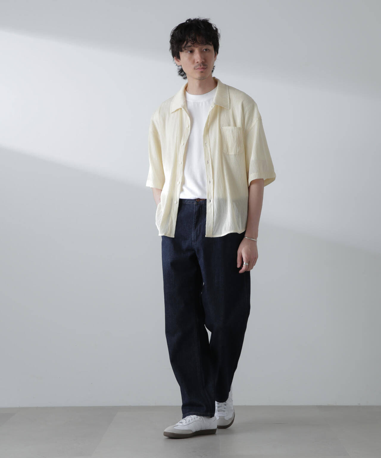 NORMANBROS別注スラッシュポケット楊柳シャツ 半袖