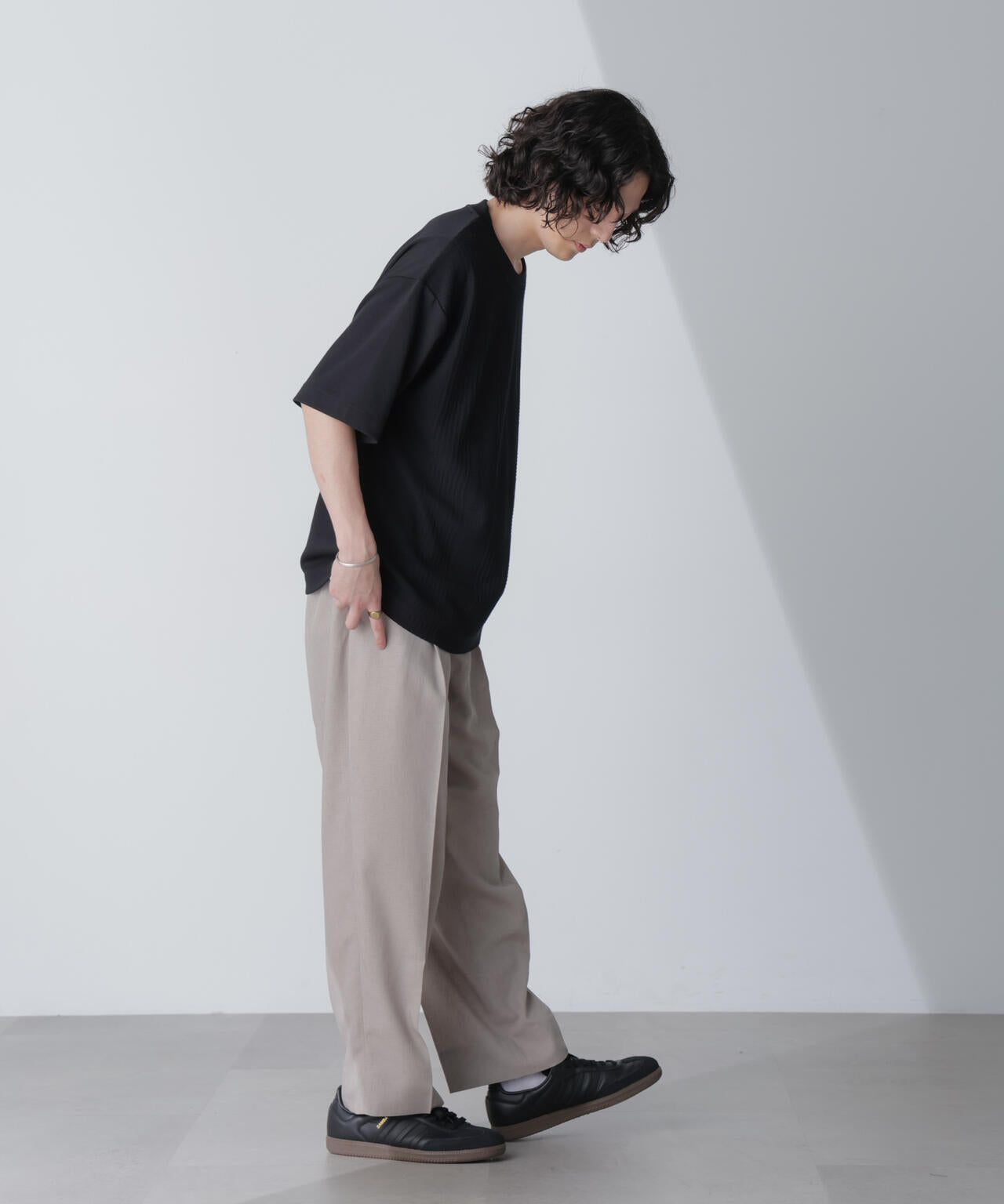 リンクスジャガードコンビTシャツ 半袖