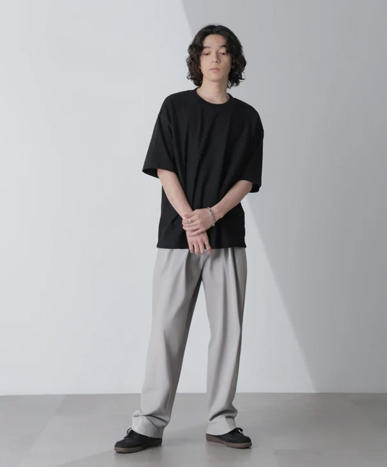 リンクスジャガードコンビTシャツ 半袖