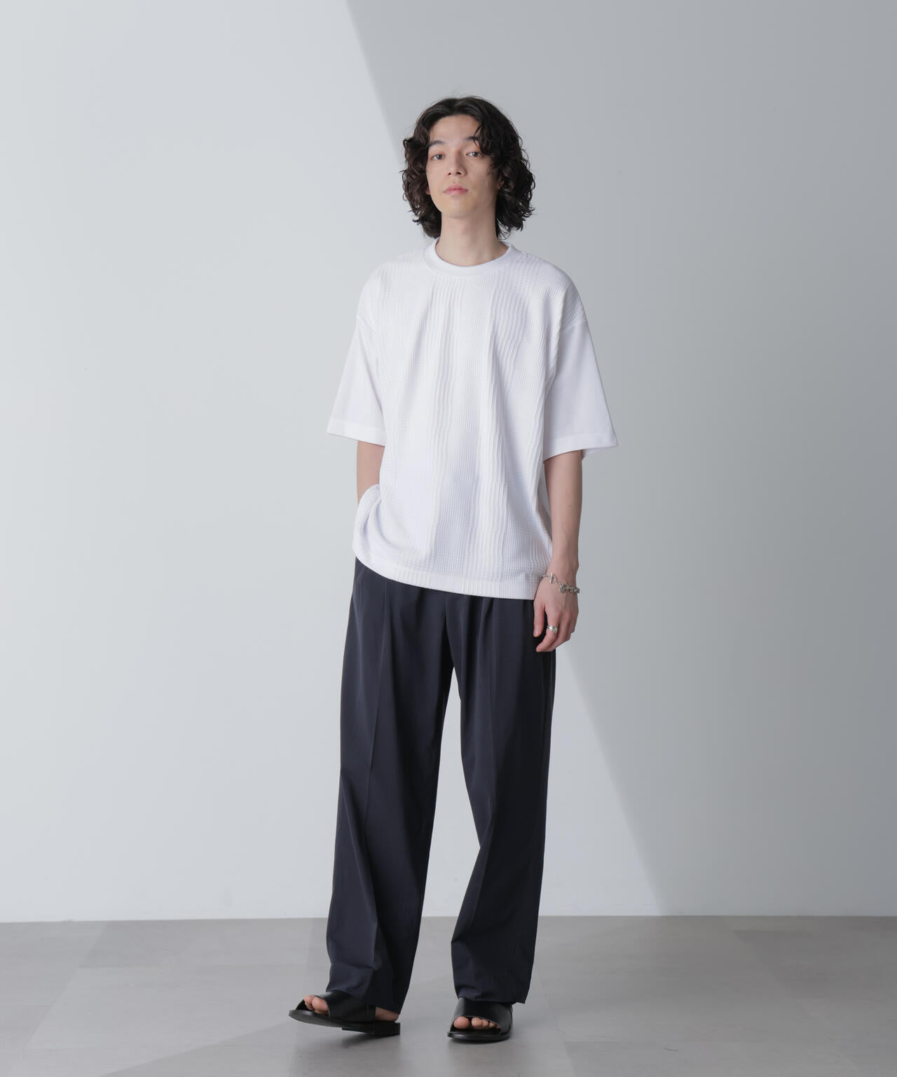 リンクスジャガードコンビTシャツ 半袖