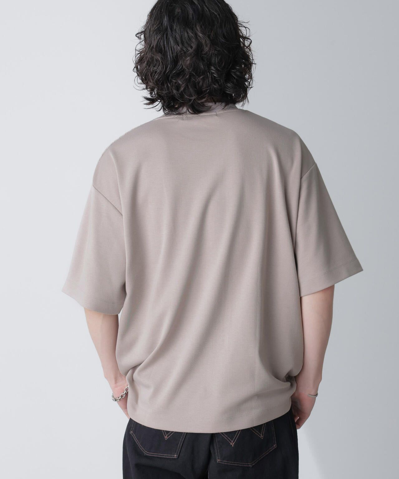 リンクスジャガードコンビTシャツ 半袖