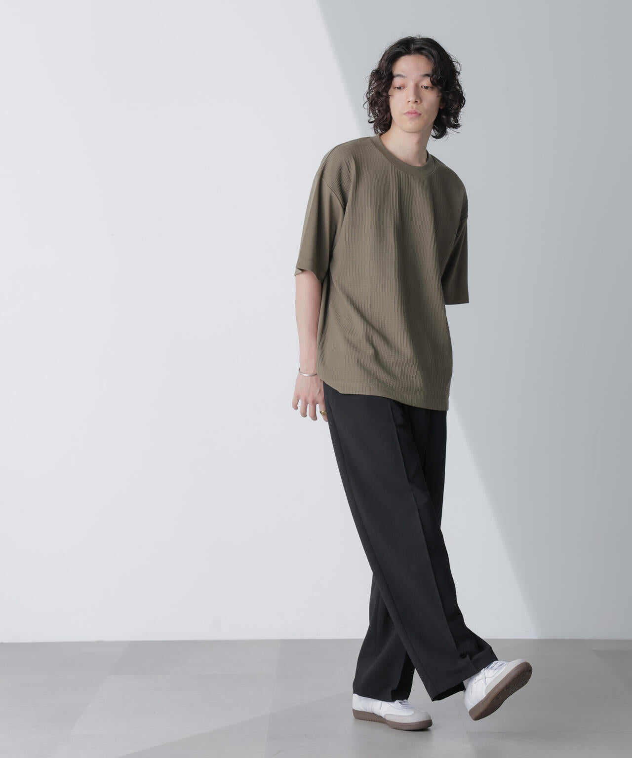 リンクスジャガードコンビTシャツ 半袖