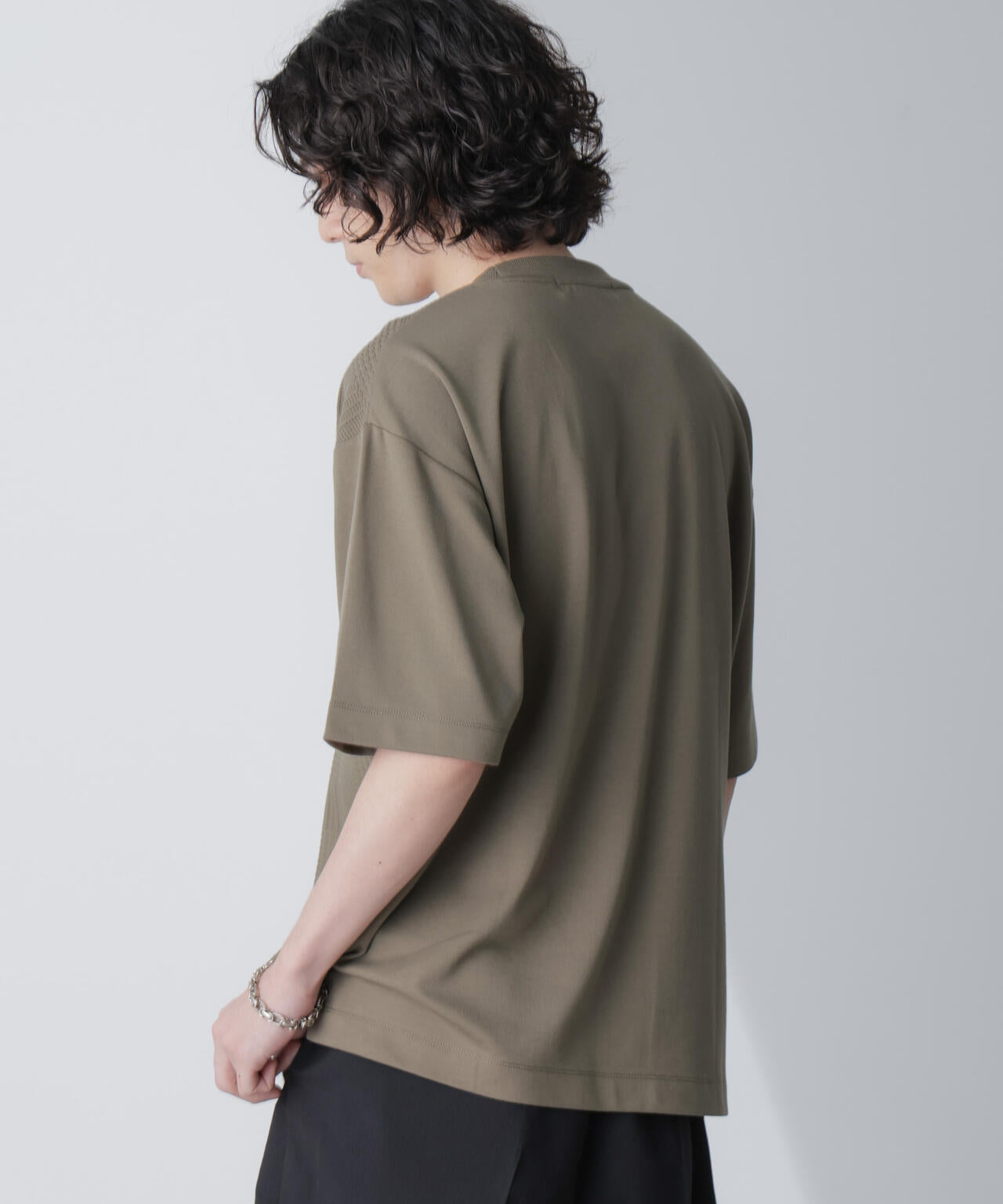 リンクスジャガードコンビTシャツ 半袖