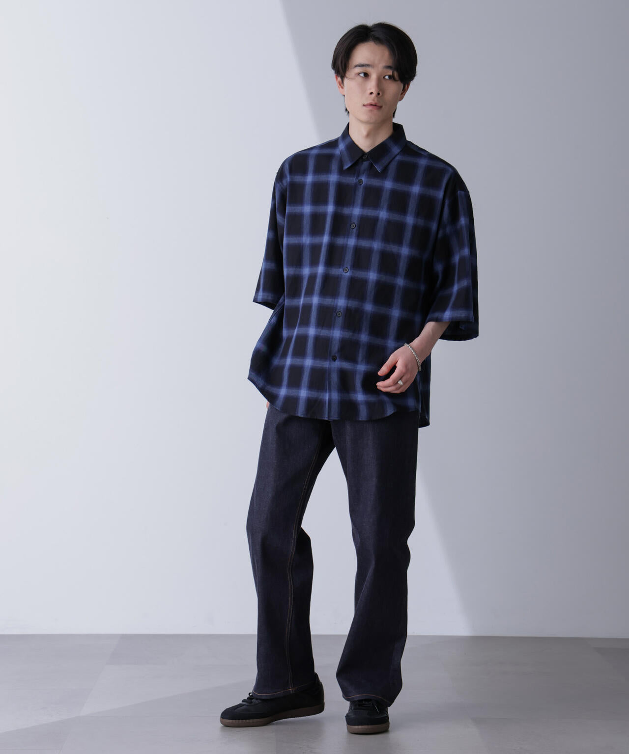リラックスオンブレーチェックシャツ 半袖