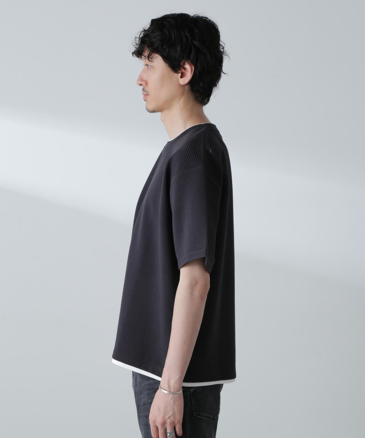 ガーターフェイクレイヤードTシャツ 半袖