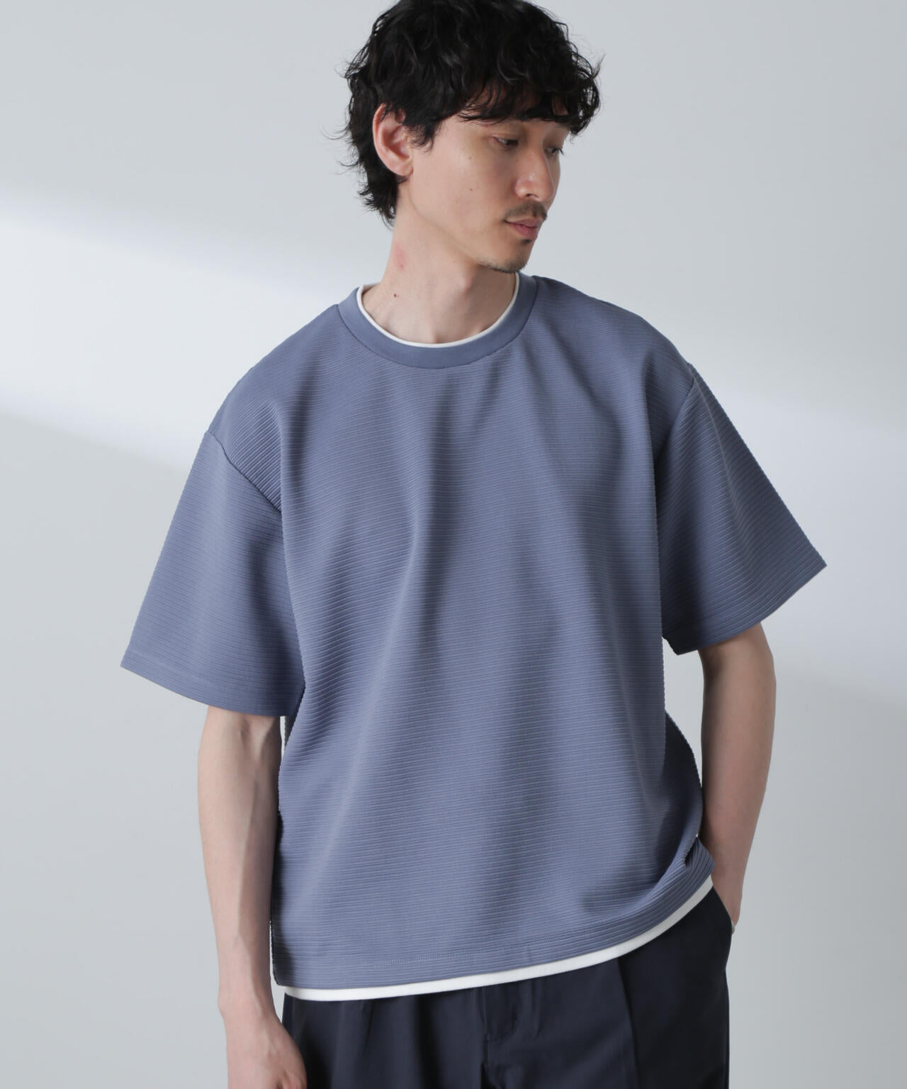 ガーターフェイクレイヤードTシャツ 半袖