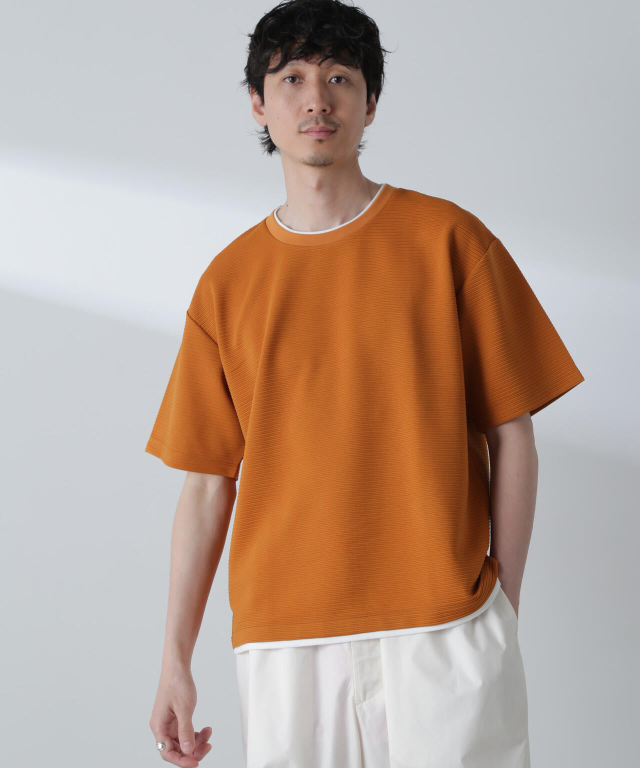 ガーターフェイクレイヤードTシャツ 半袖