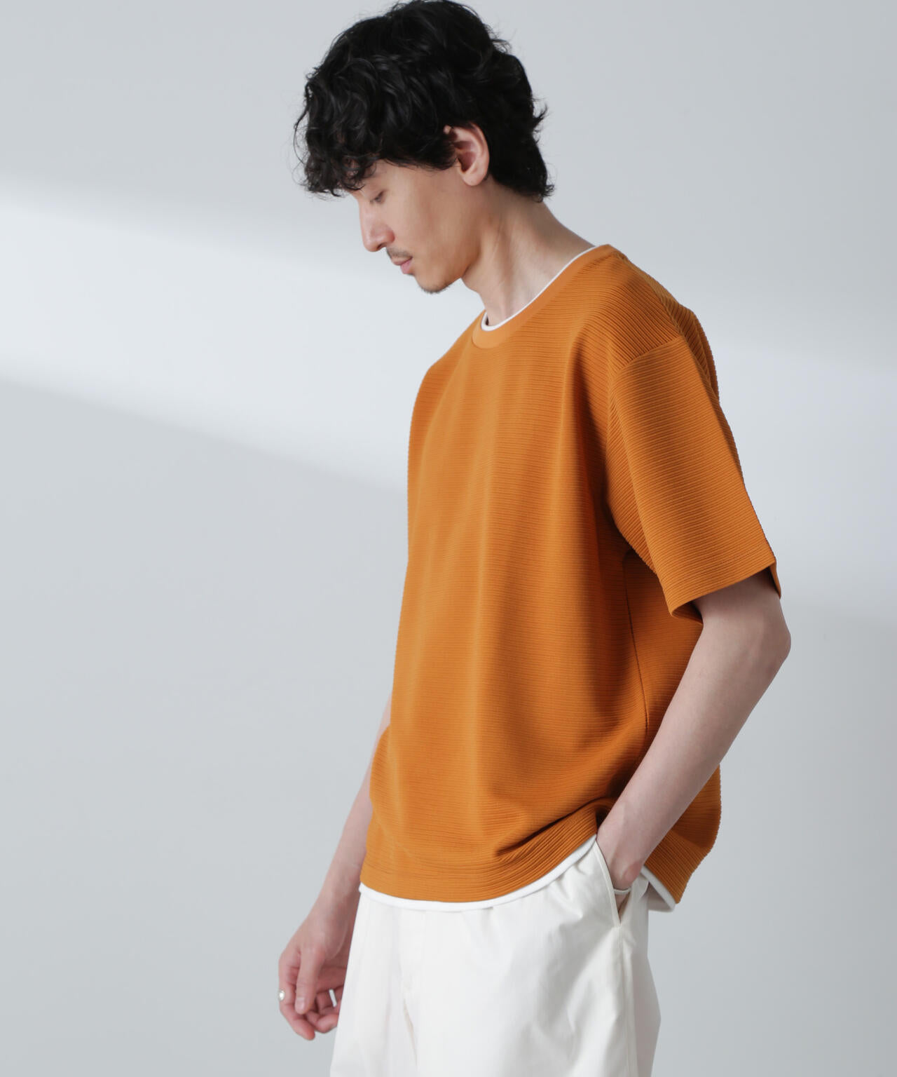 ガーターフェイクレイヤードTシャツ 半袖