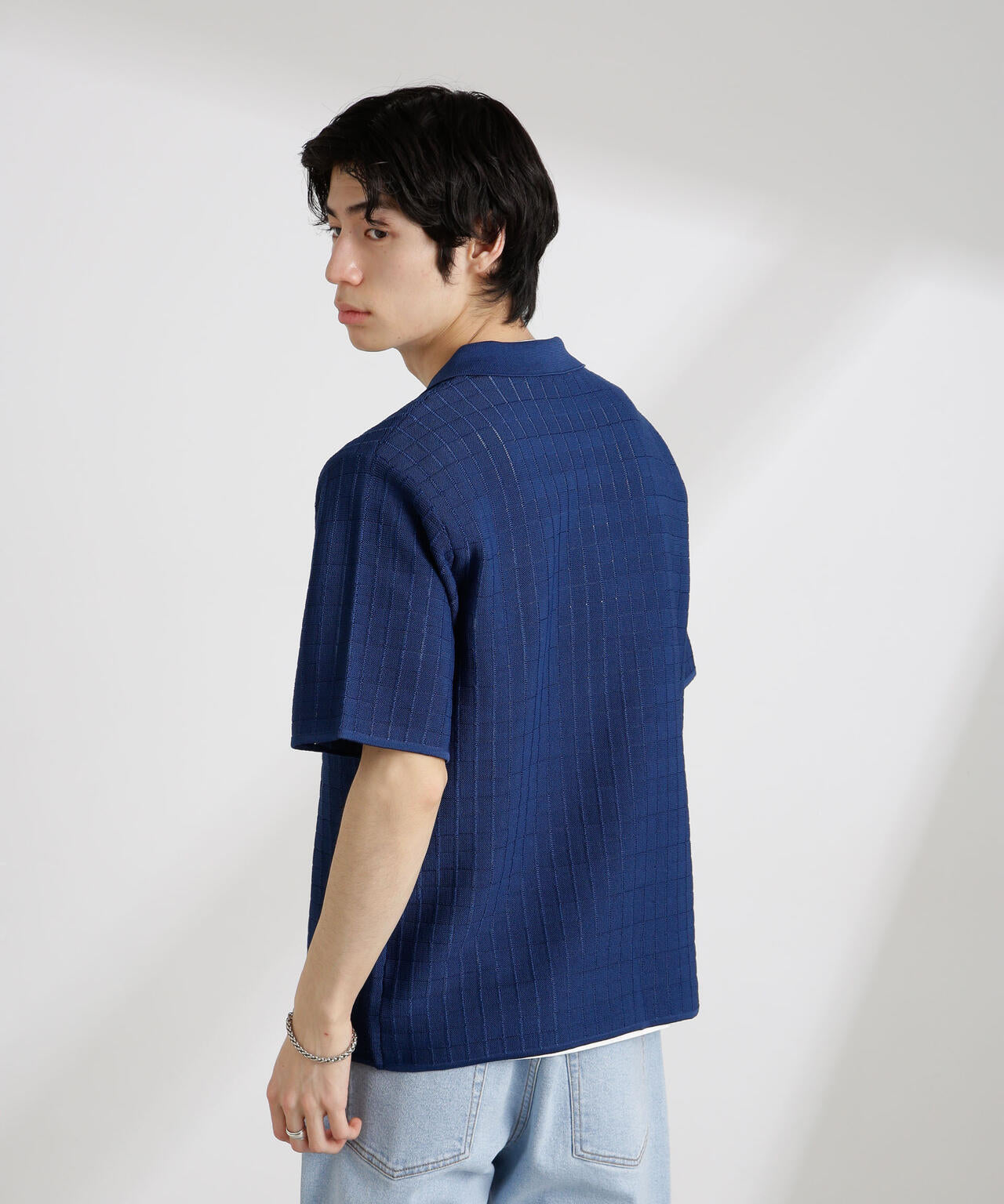 透かし編みスキッパーニット 半袖