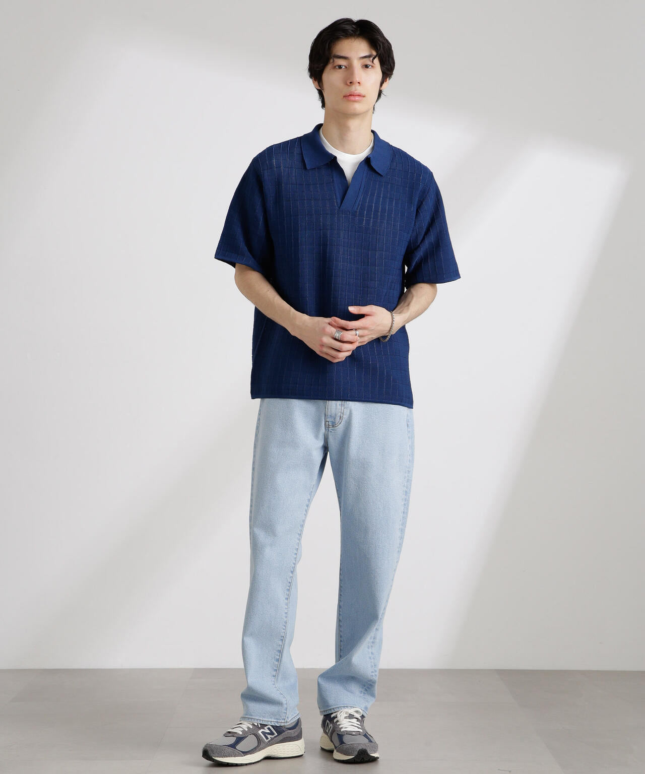 透かし編みスキッパーニット 半袖