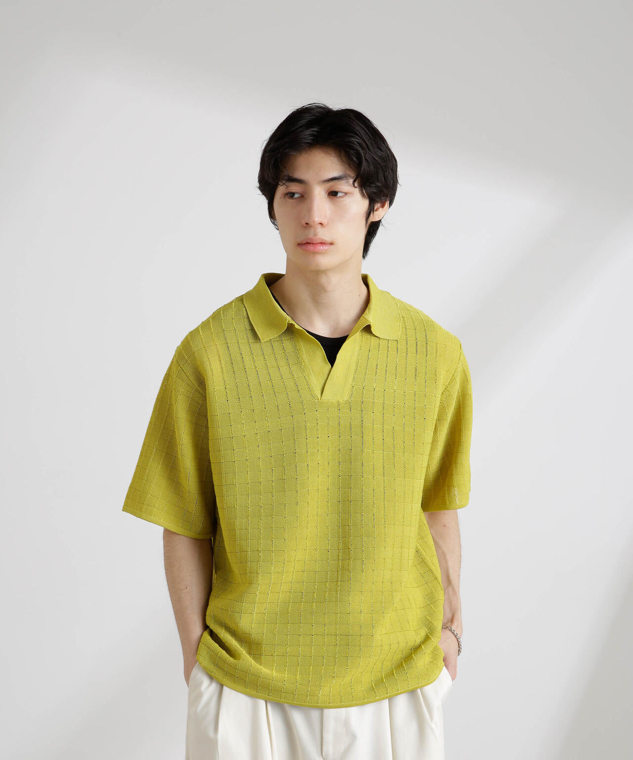 透かし編みスキッパーニット 半袖