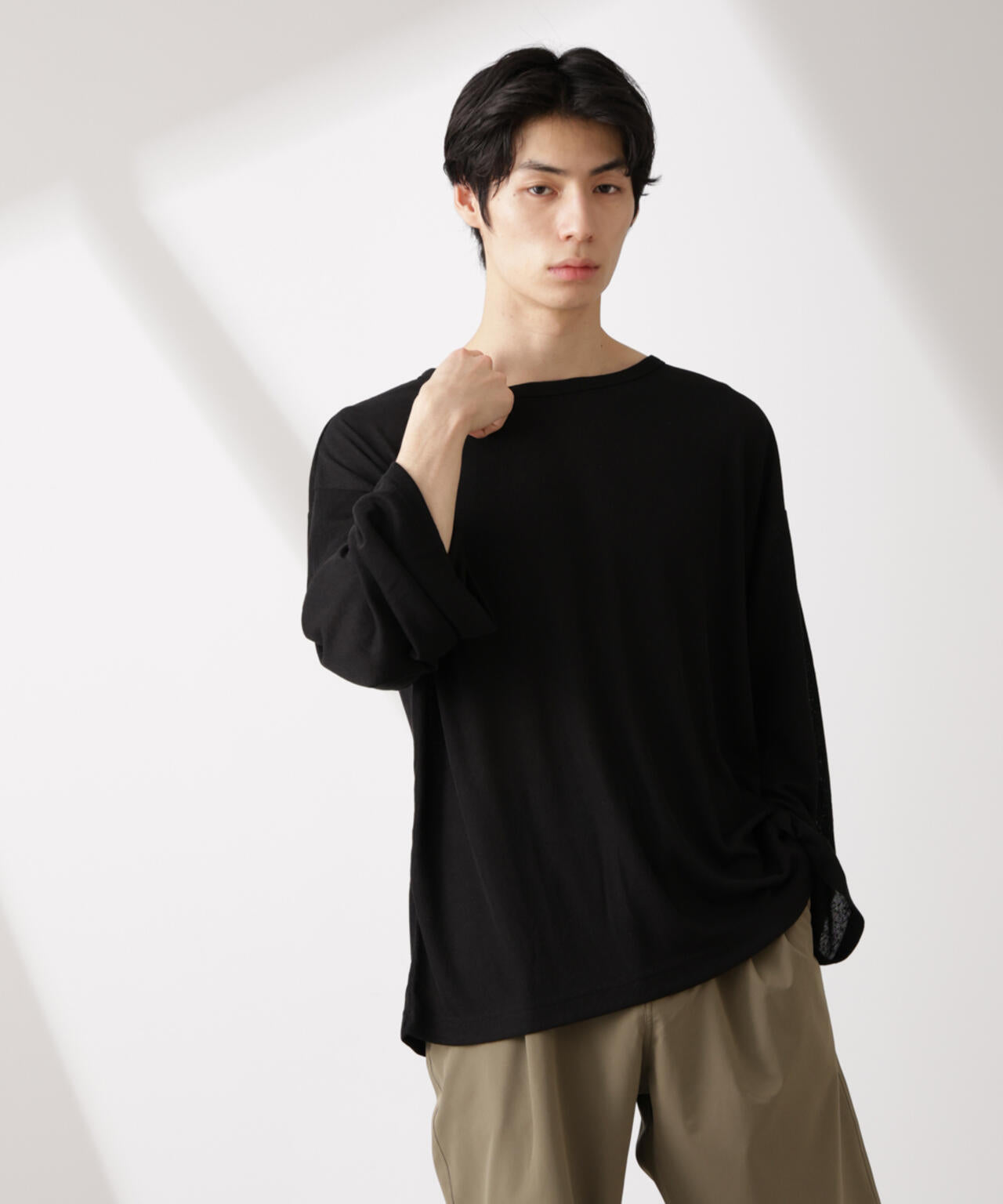 WEB限定/セミシアークルーネックプルオーバー 長袖