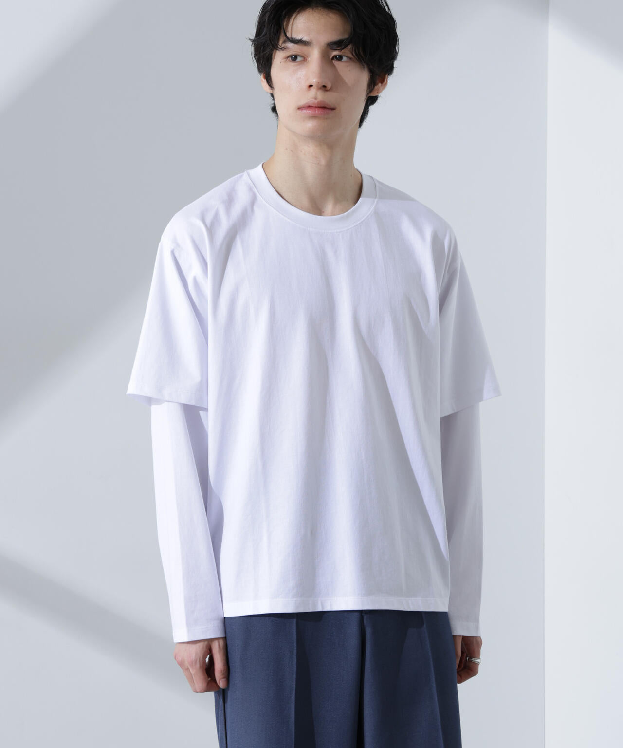 フェイクレイヤードTシャツ 長袖