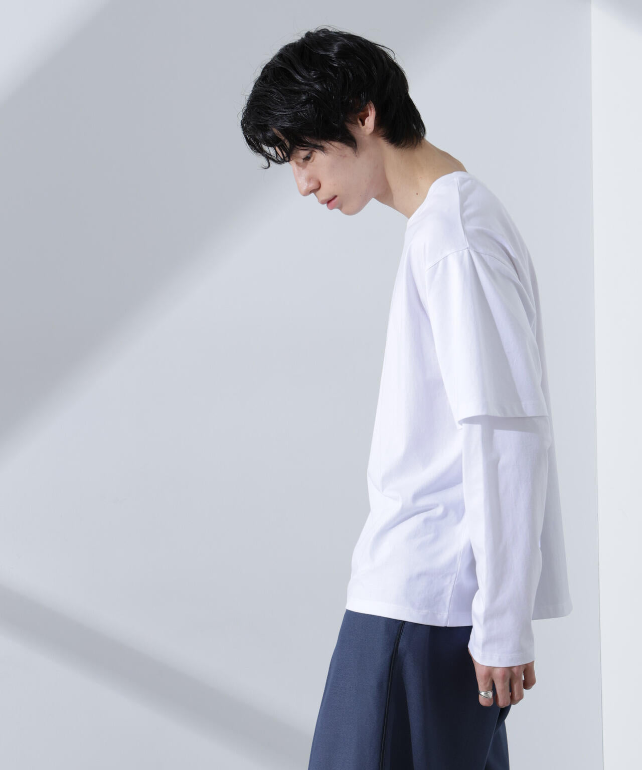 フェイクレイヤードTシャツ 長袖