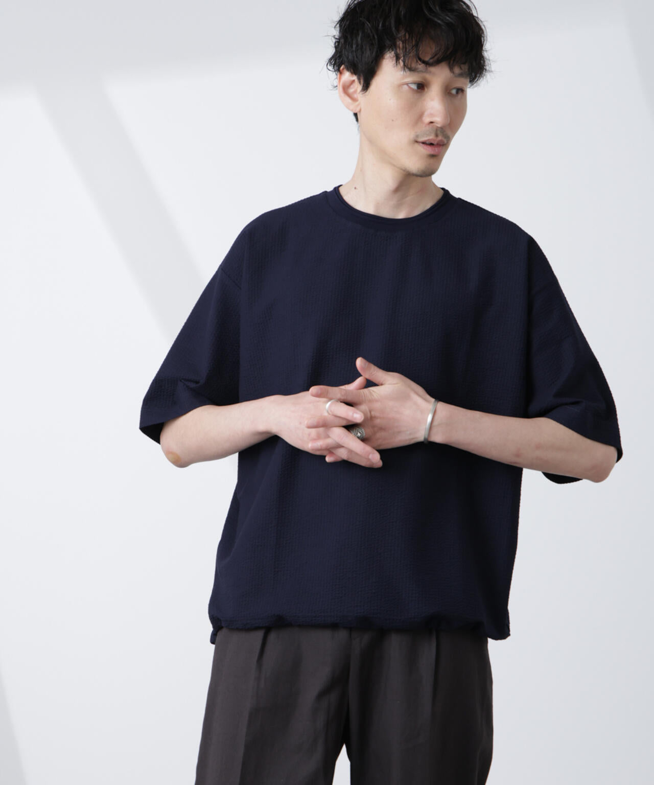 シルケットサッカーワイドTシャツ 半袖