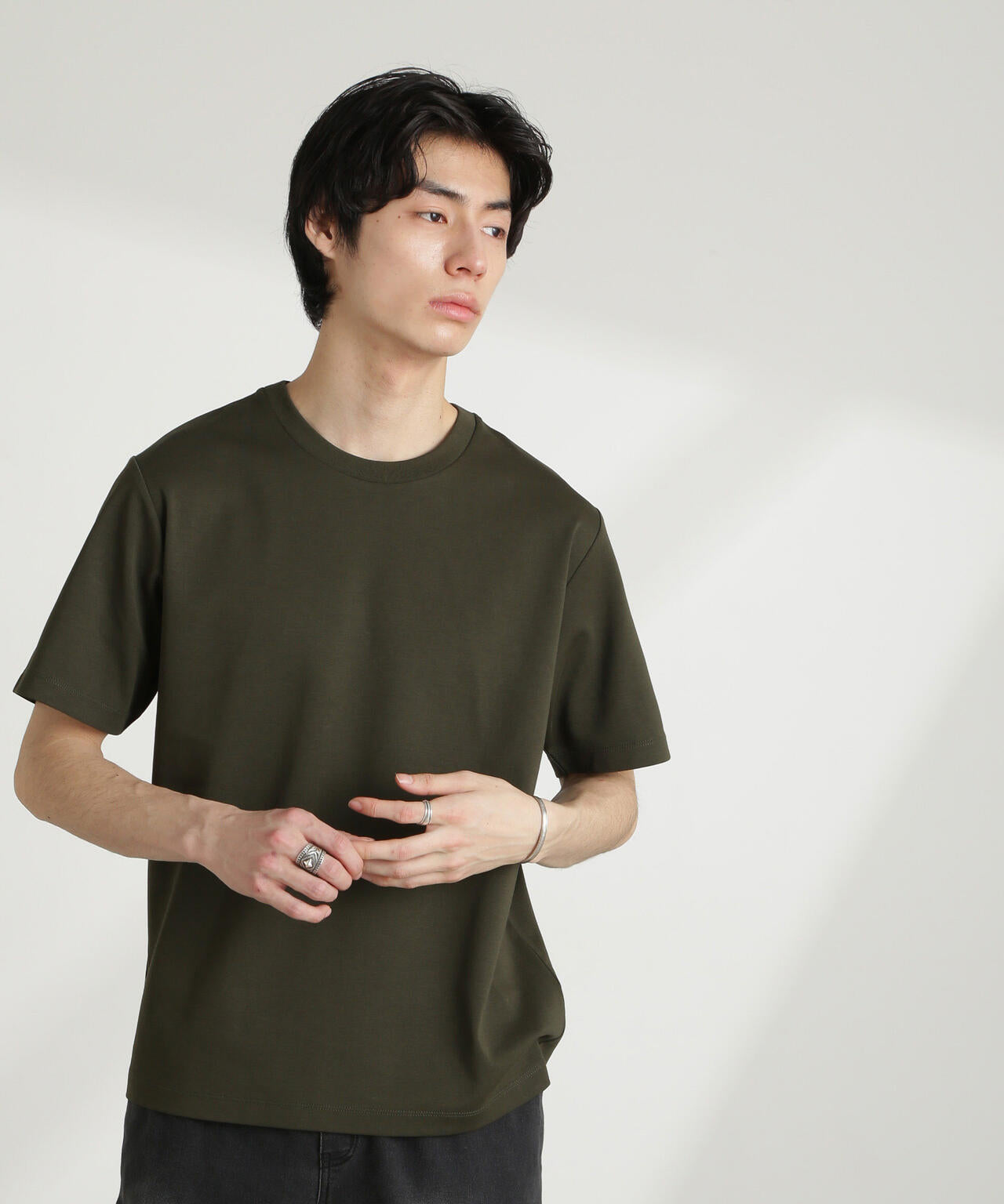 ダブルスムースクルーネックTシャツ 半袖
