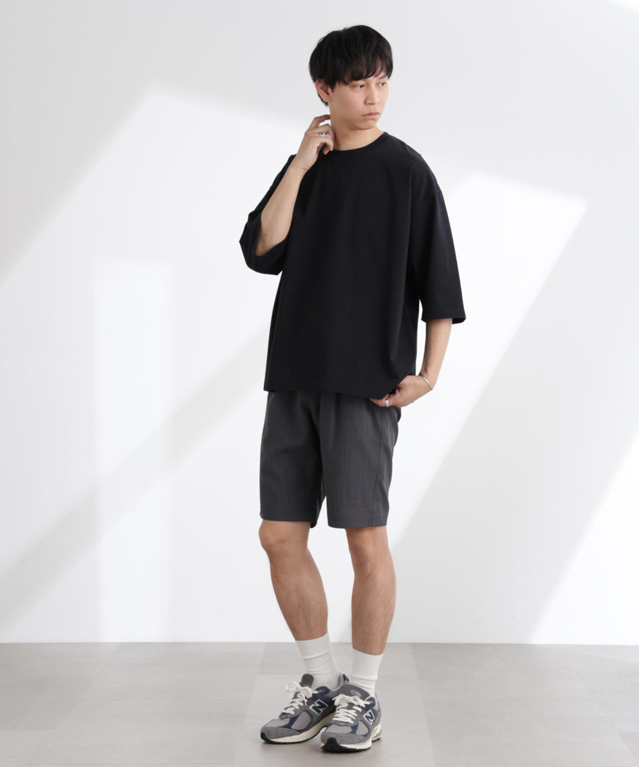 ルーズフィットワイドスリーブTシャツ 7分袖