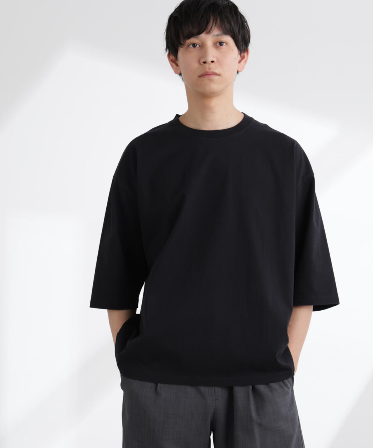 ルーズフィットワイドスリーブTシャツ 7分袖