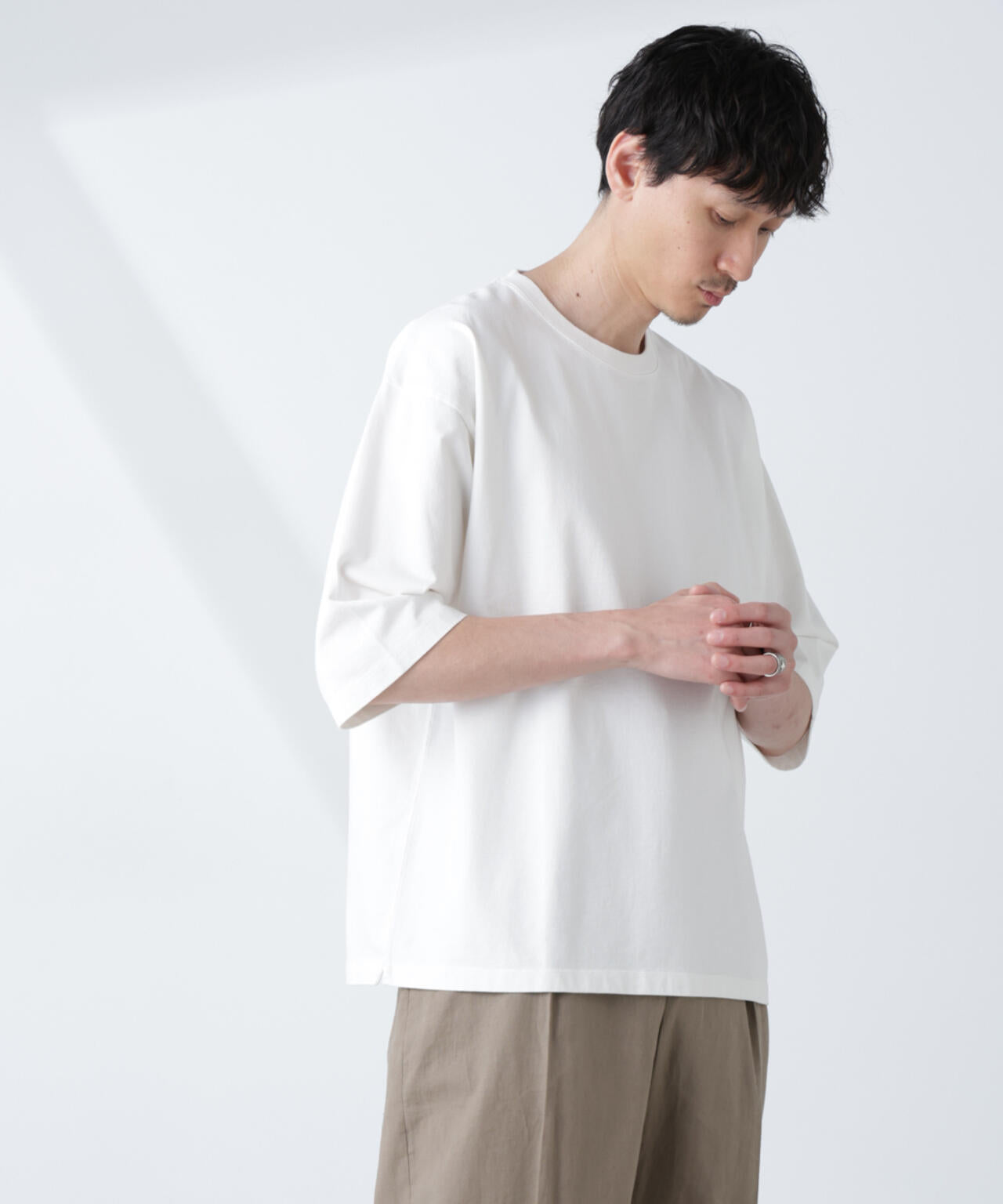 ルーズフィットワイドスリーブTシャツ 7分袖