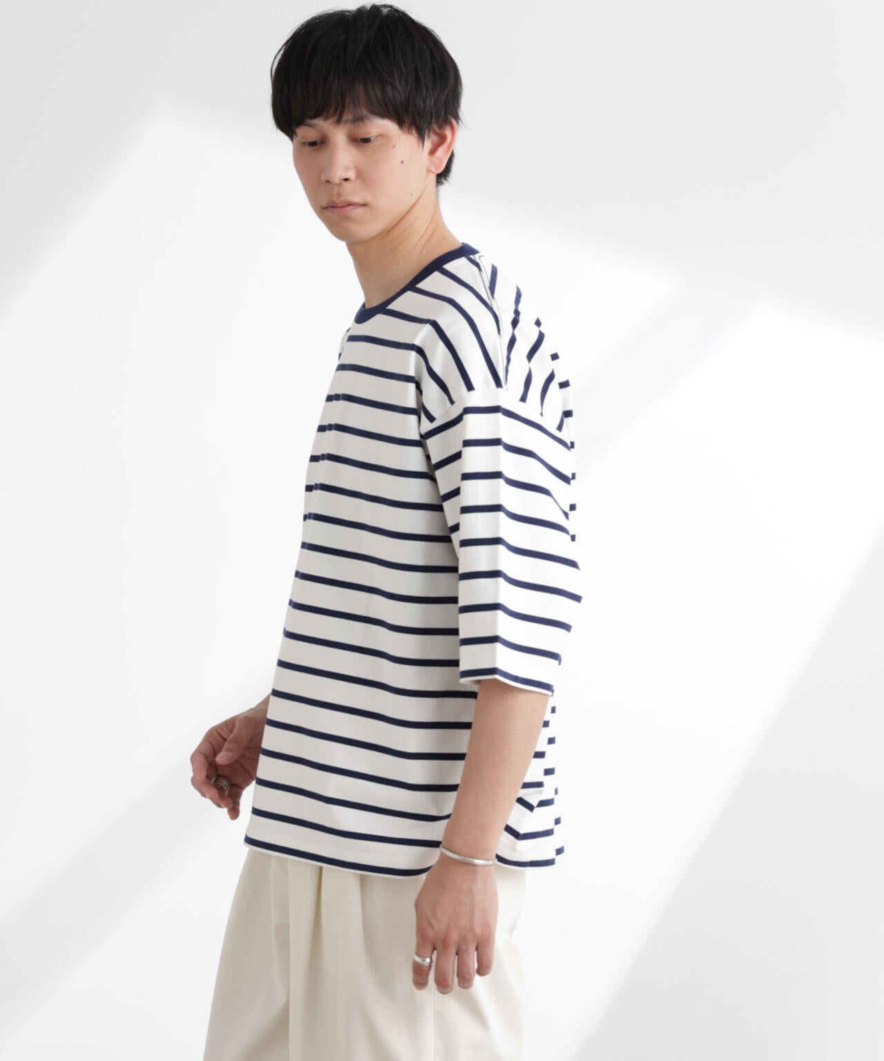 ルーズフィットワイドスリーブTシャツ 7分袖