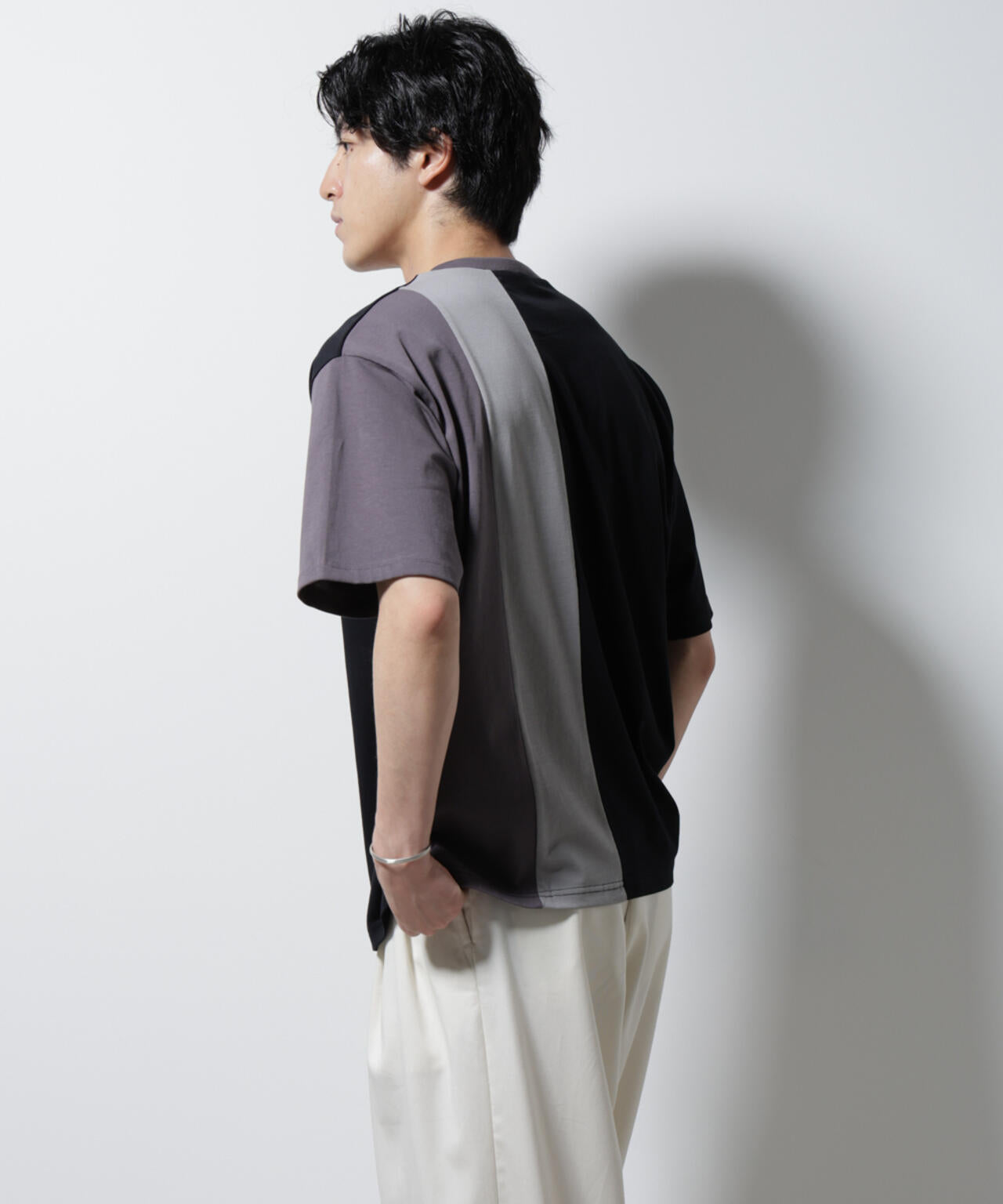 デザイン切替クルーネックTシャツ 半袖