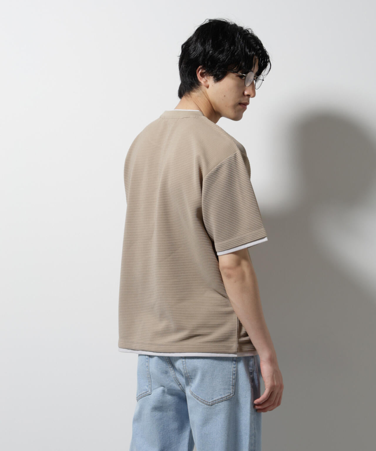 ガーターフェイクレイヤードTシャツ 半袖