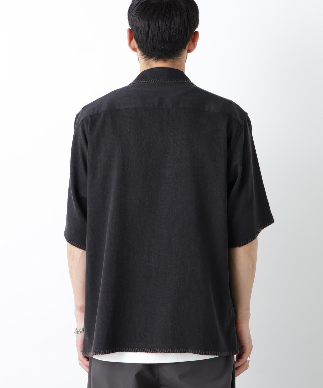 ブランケットステッチシャツ 半袖