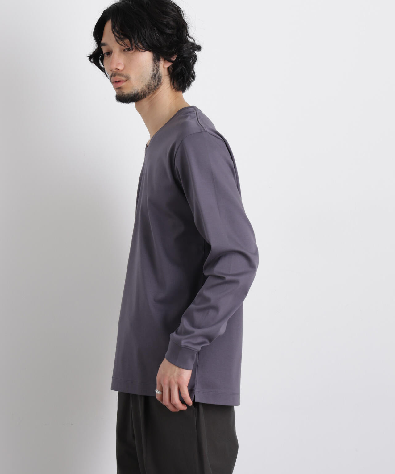 アンチスメルVネックTシャツ 長袖