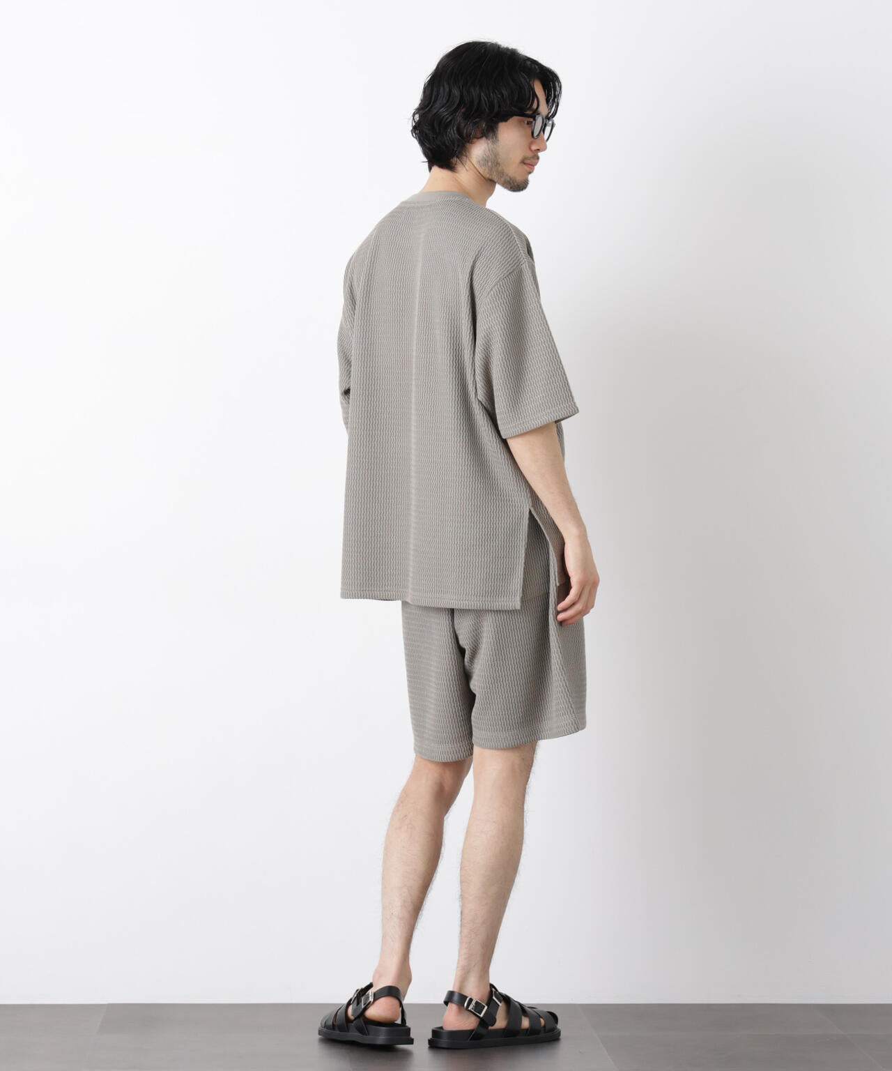 ジャガードニットソーTシャツ 半袖（セットアップ可）