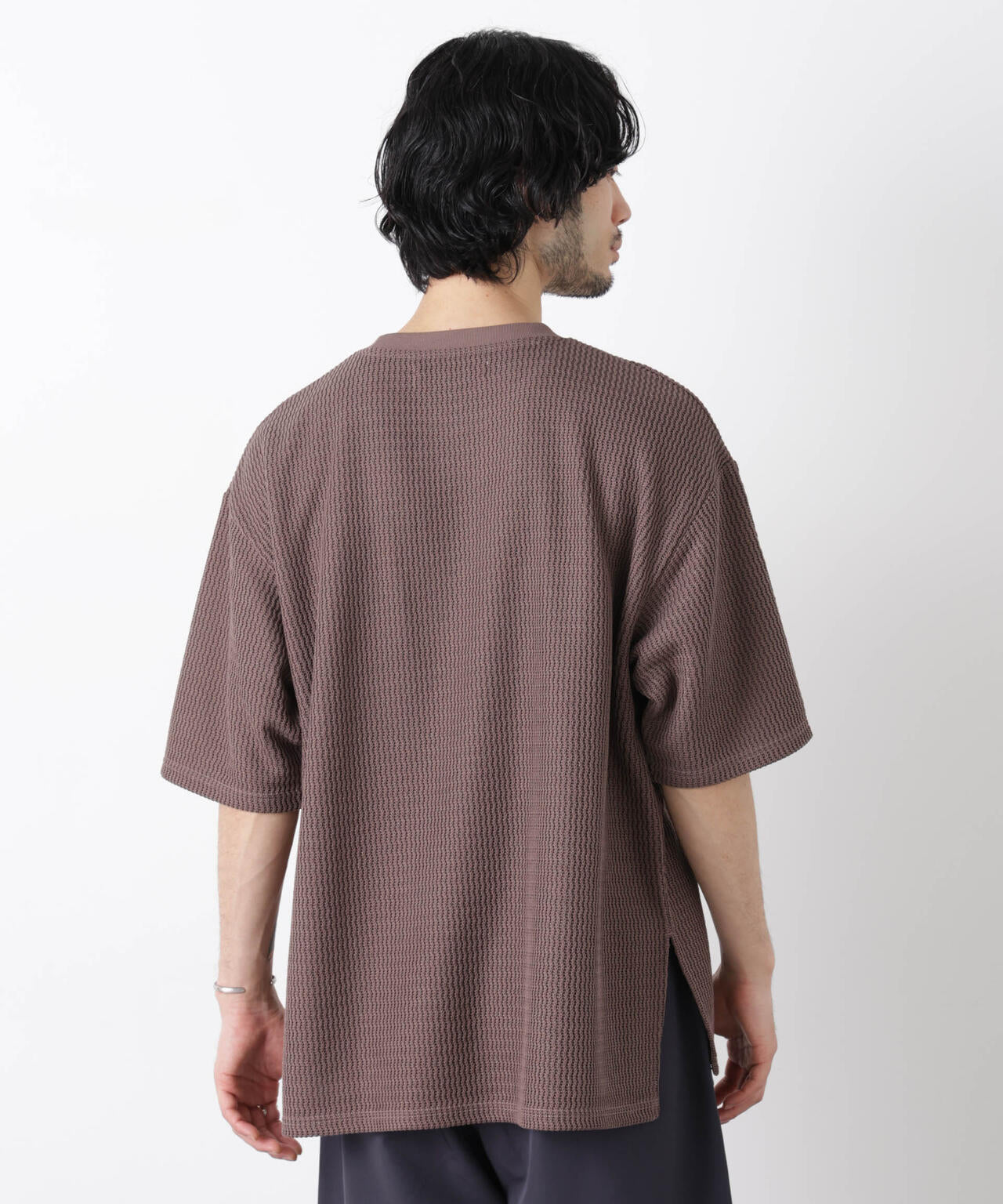 ジャガードニットソーTシャツ 半袖（セットアップ可）