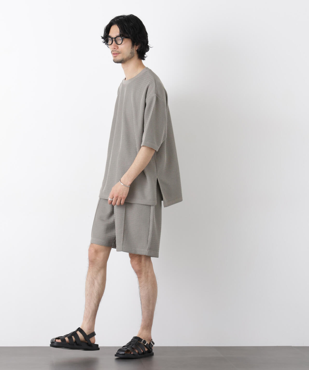 ジャガードニットソーショートパンツ（セットアップ可）