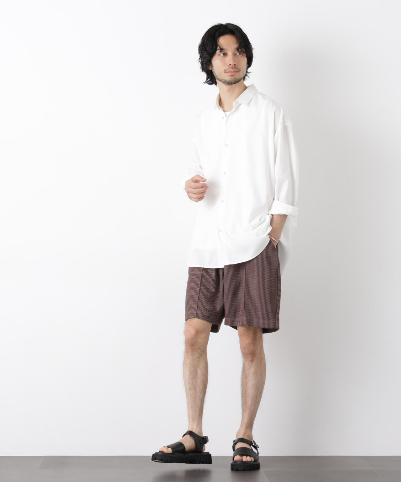 ジャガードニットソーショートパンツ（セットアップ可）