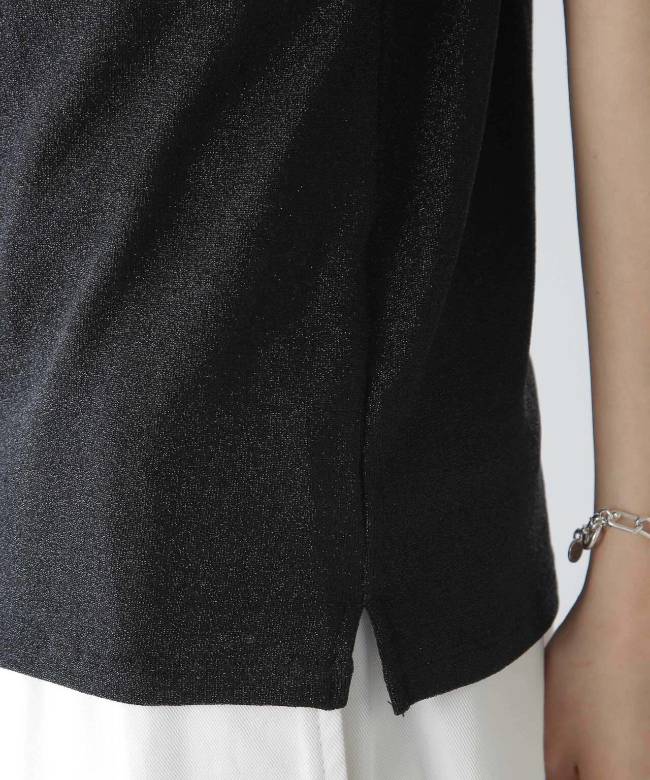 ラメカットクルーネックTシャツ