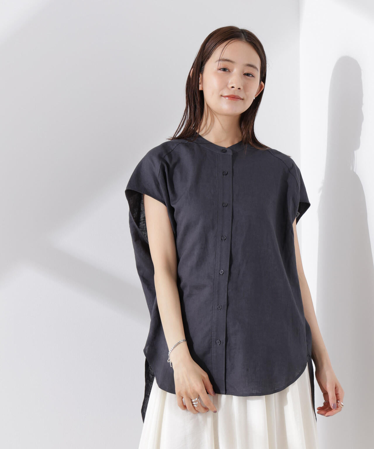 Anti Smell Linen フレンチスリーブシャツ