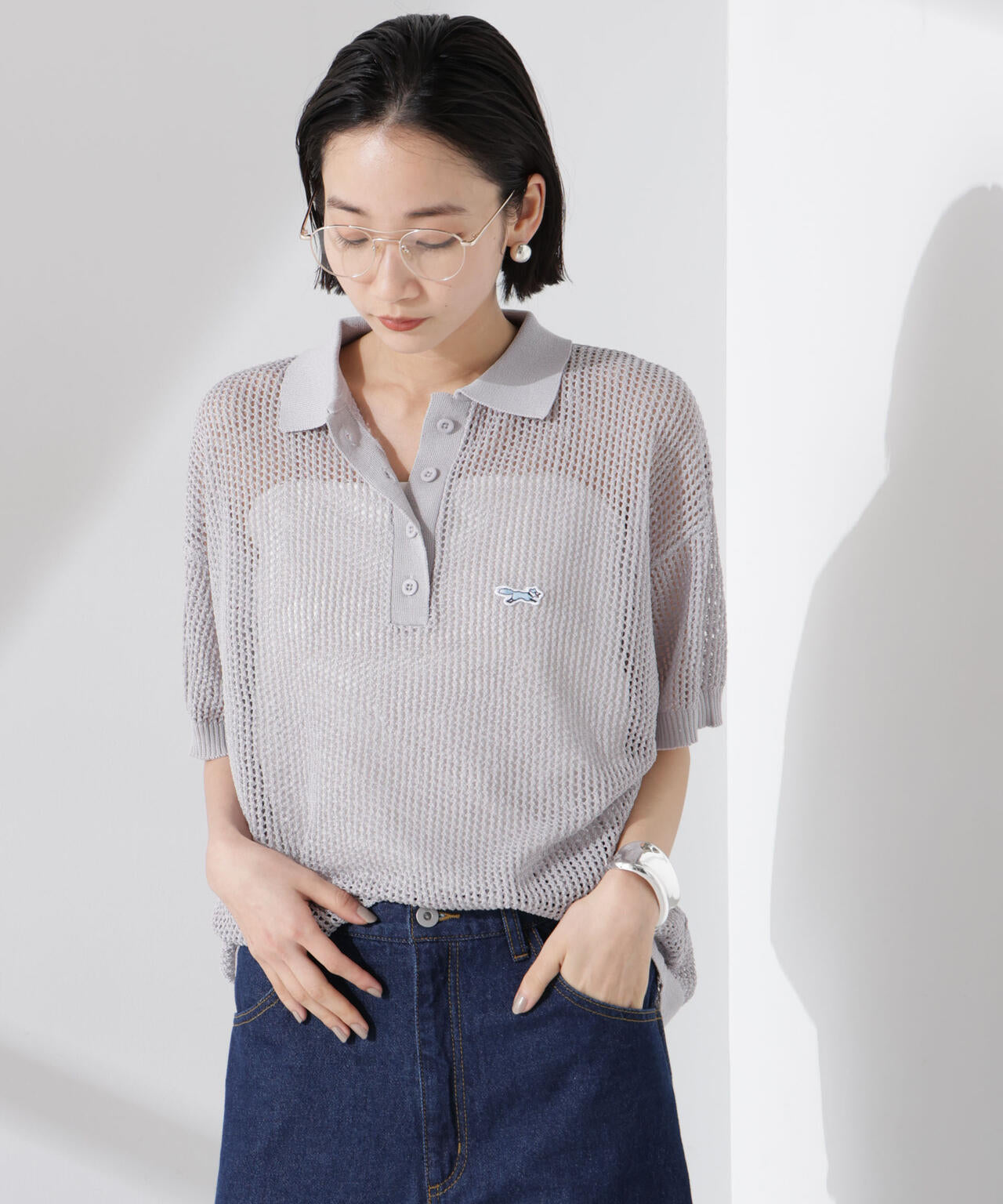 PENNEYS別注TheFOXメッシュポロニット