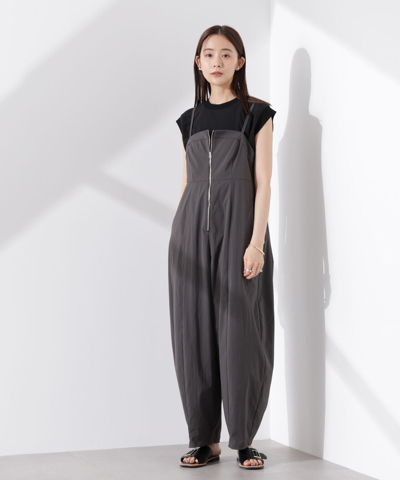 カットジョーゼットノースリーブTシャツ