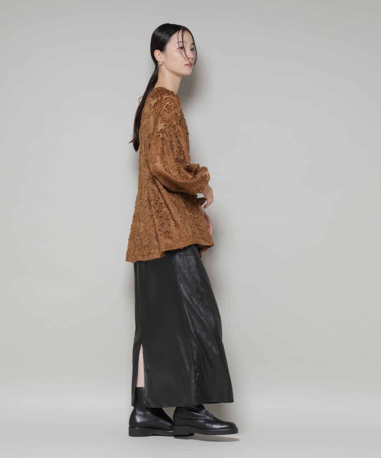 前後2wayジャガードブラウス