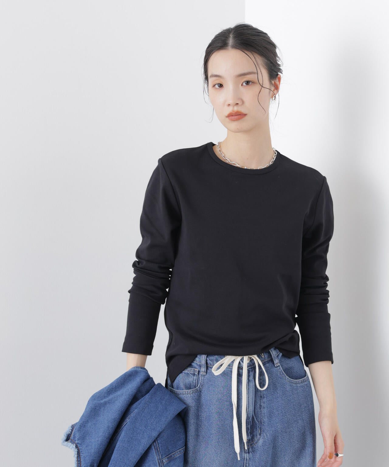 Repur加工 スムースシルケットロングスリーブトップス