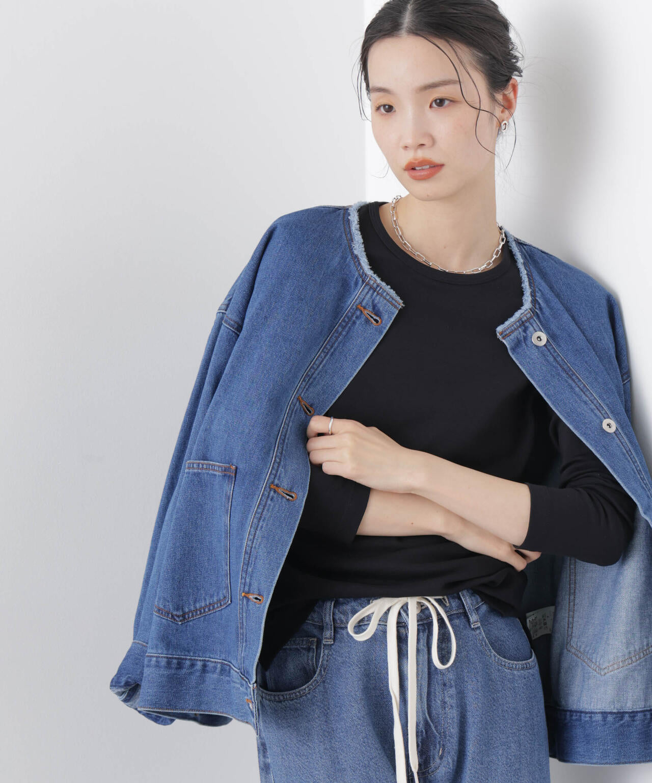 Repur加工 スムースシルケットロングスリーブトップス