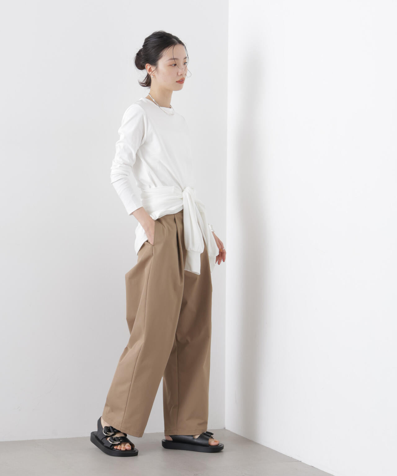 Repur加工 スムースシルケットロングスリーブトップス