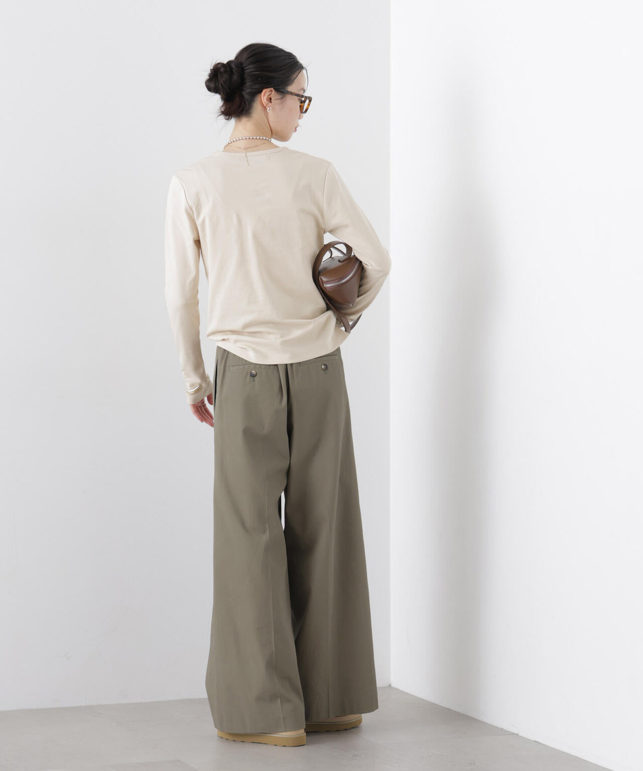 Repur加工 スムースシルケットロングスリーブトップス