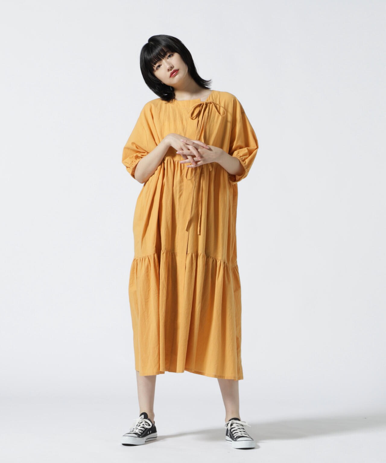 MANASTASH/マナスタッシュ　カシュクールティアードワンピース