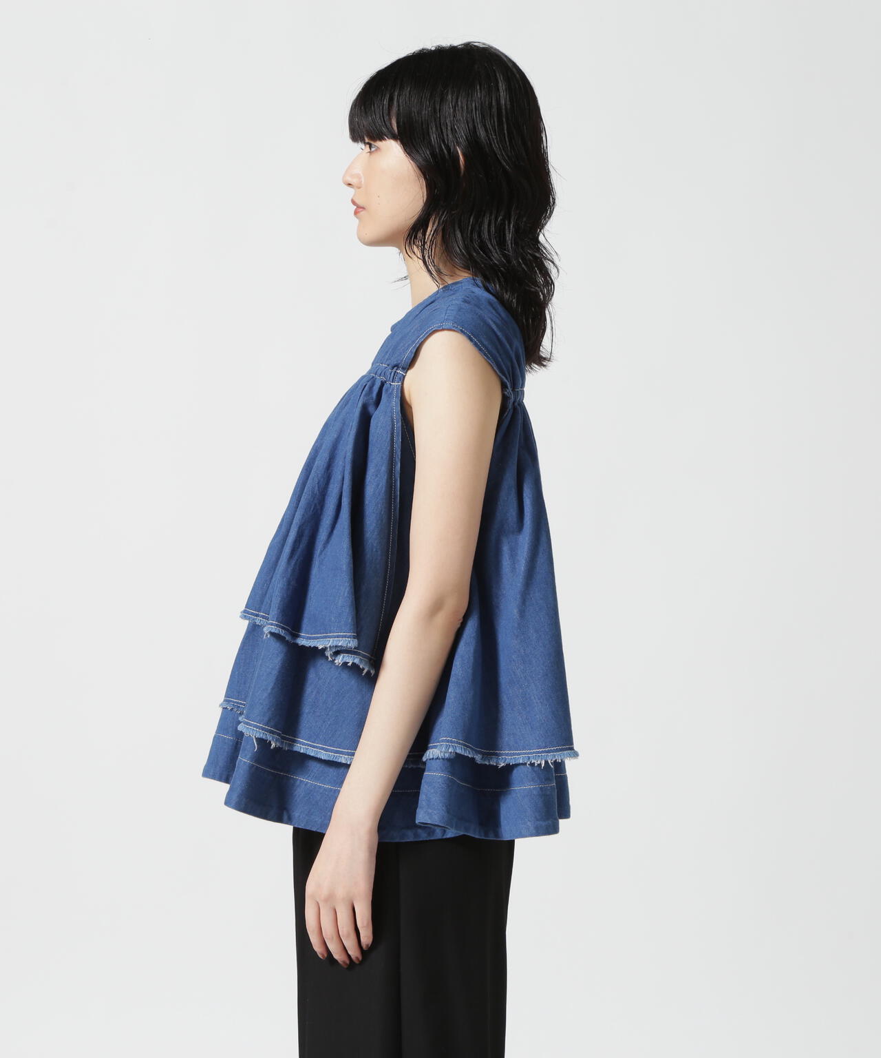 RHODOLIRION/ロドリリオン　FRILL TOPS DENIM