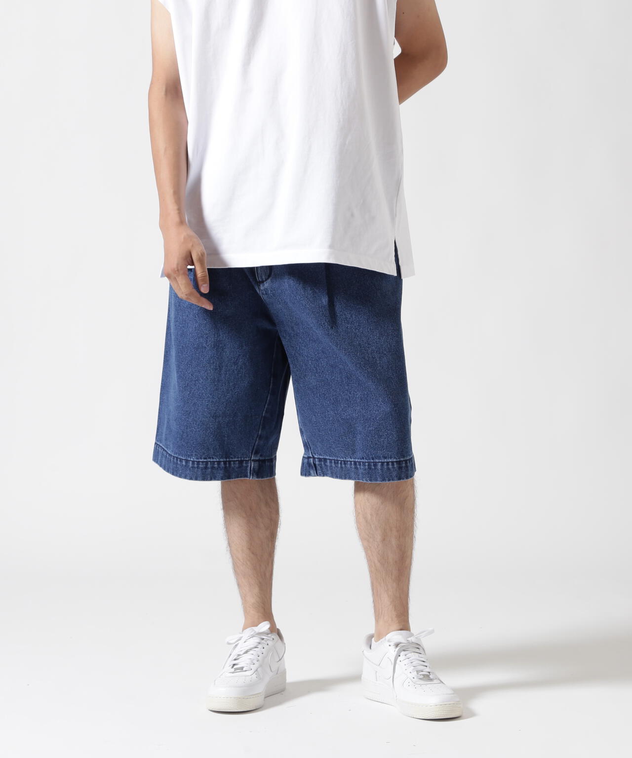 B omnivore/ビーオムニボー　DENIM WIDE SHORTS デニムワイドショーツ