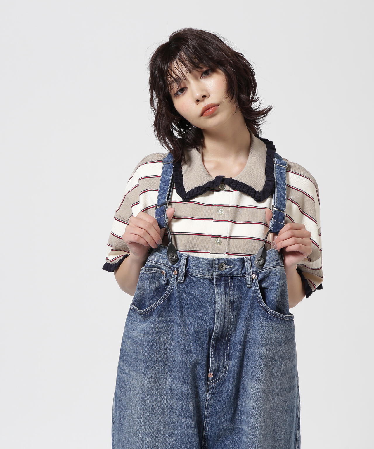 RHODOLIRION/ロドリリオン　Frill Polo Sweater フリルポロセーター